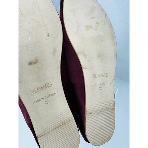 ALOHAS Burgundy Satin Odette ballet flats size 12 - Picture 6 of 11